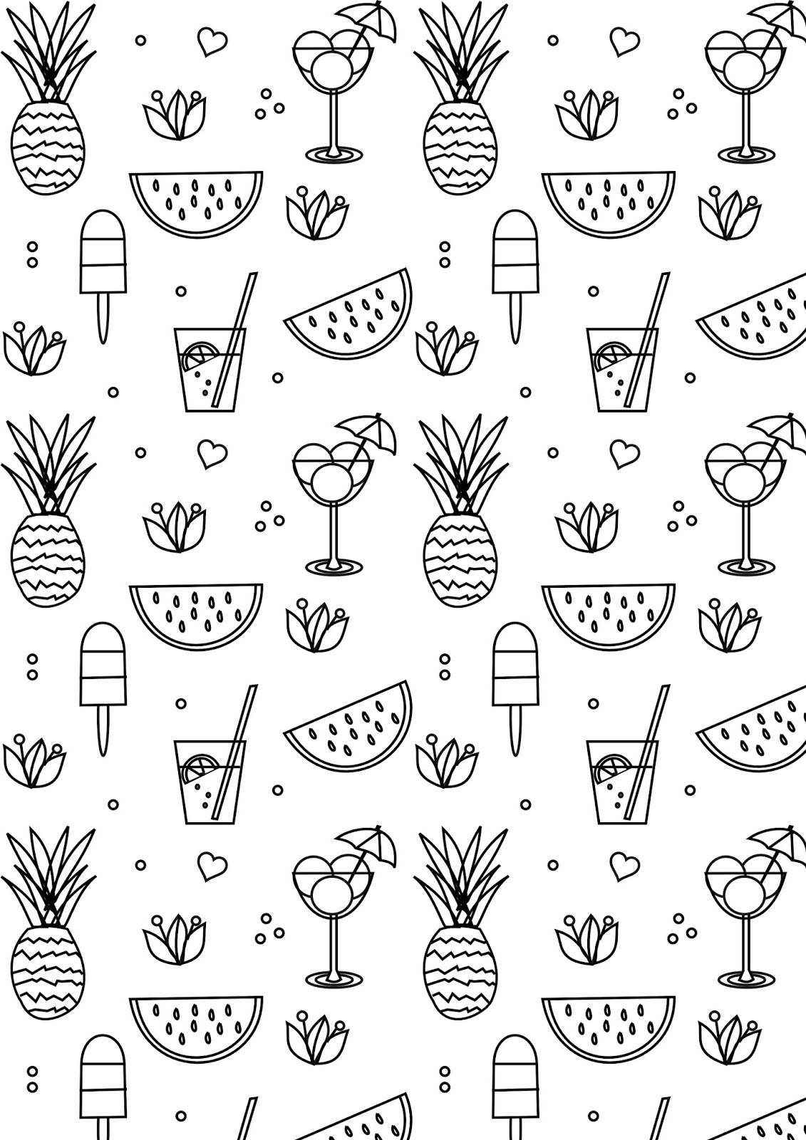 Free Printable Summer Coloring Page Ausdruckbare 