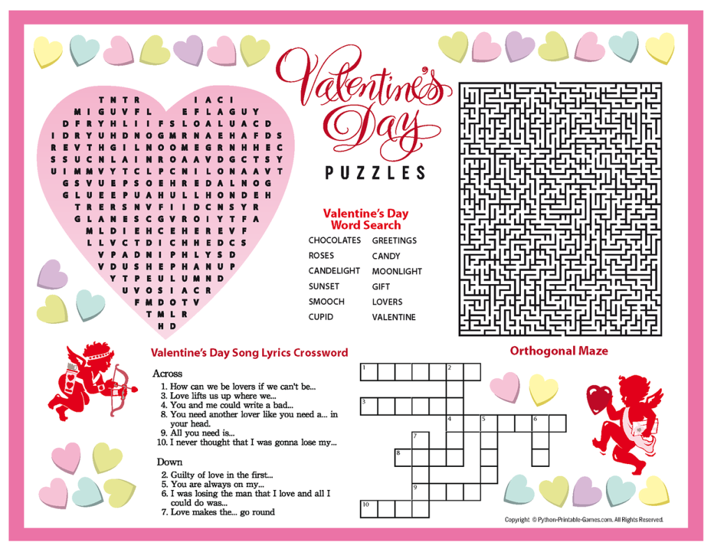 Free Printable Valentine s Day Puzzles Valentines 