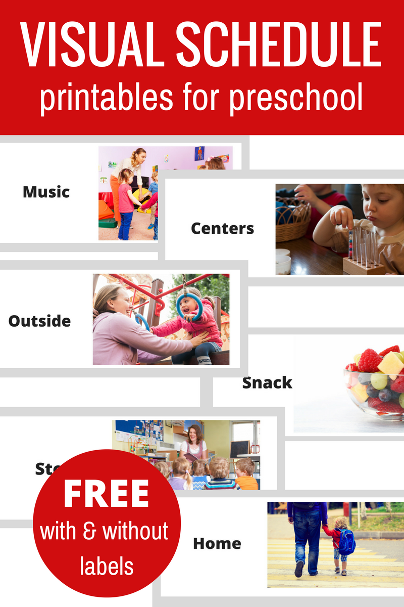 Free Printable Visual Schedule For Preschool No Time For 