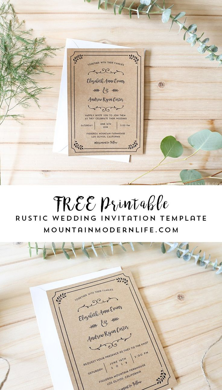 FREE Printable Wedding Invitation Template Free 