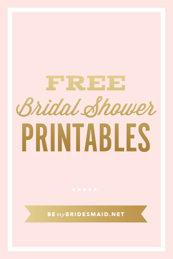 FREE Printables For Bridal Shower Planning