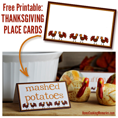 Free Printables Thanksgiving Place Cards Home Cooking 