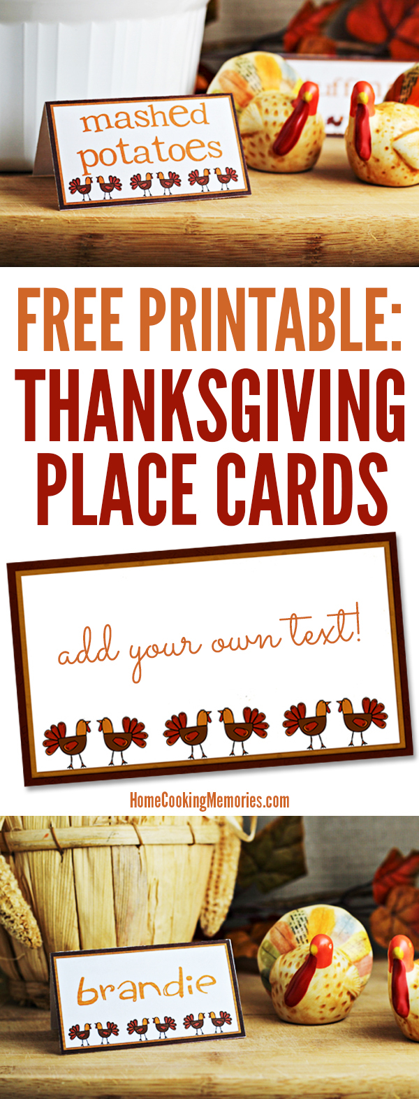 Free Printables Thanksgiving Place Cards Home Cooking 