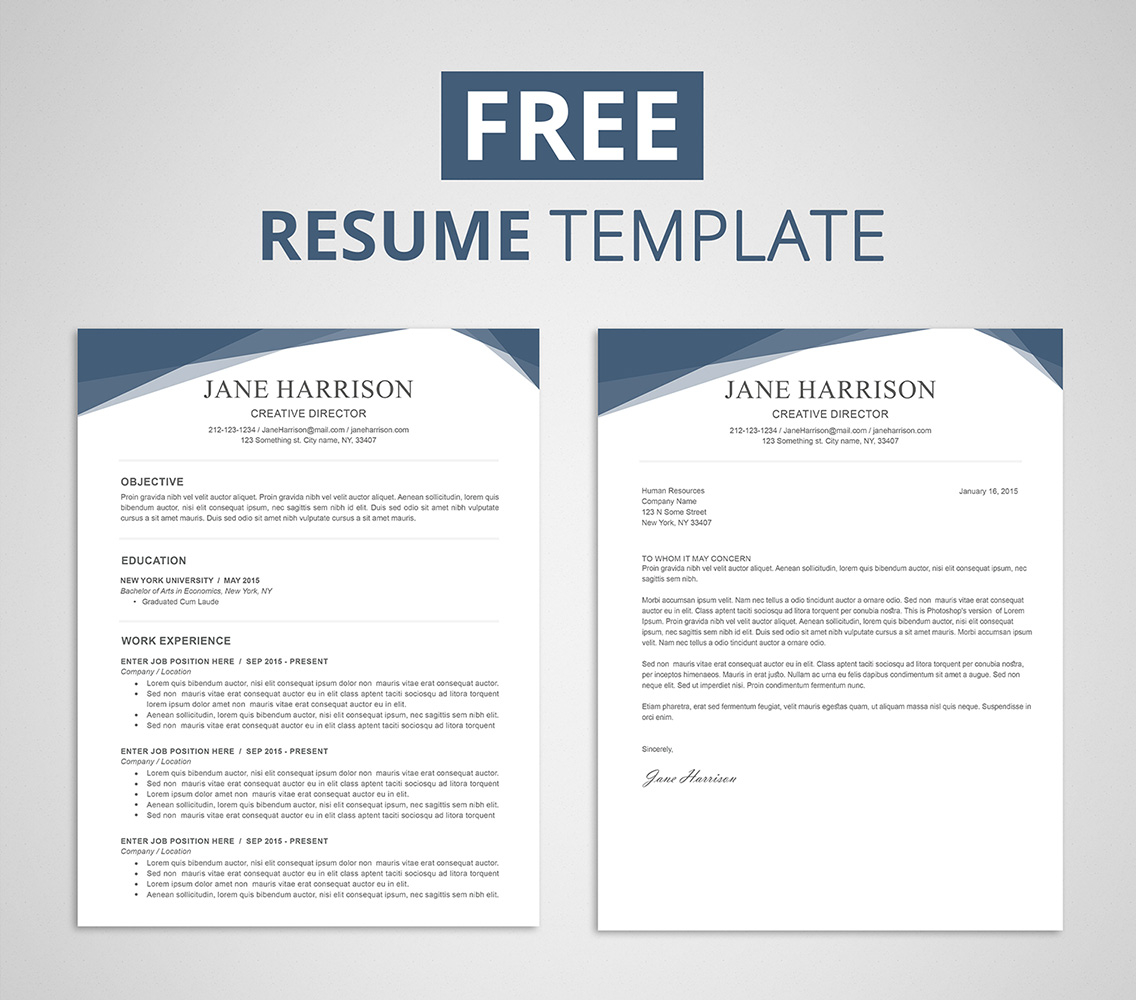 Free Resume Template For Word Photoshop Graphicadi