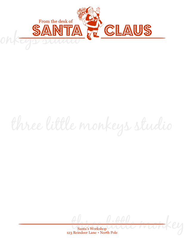 From The Desk Of Santa Claus Letterhead New Calendar 