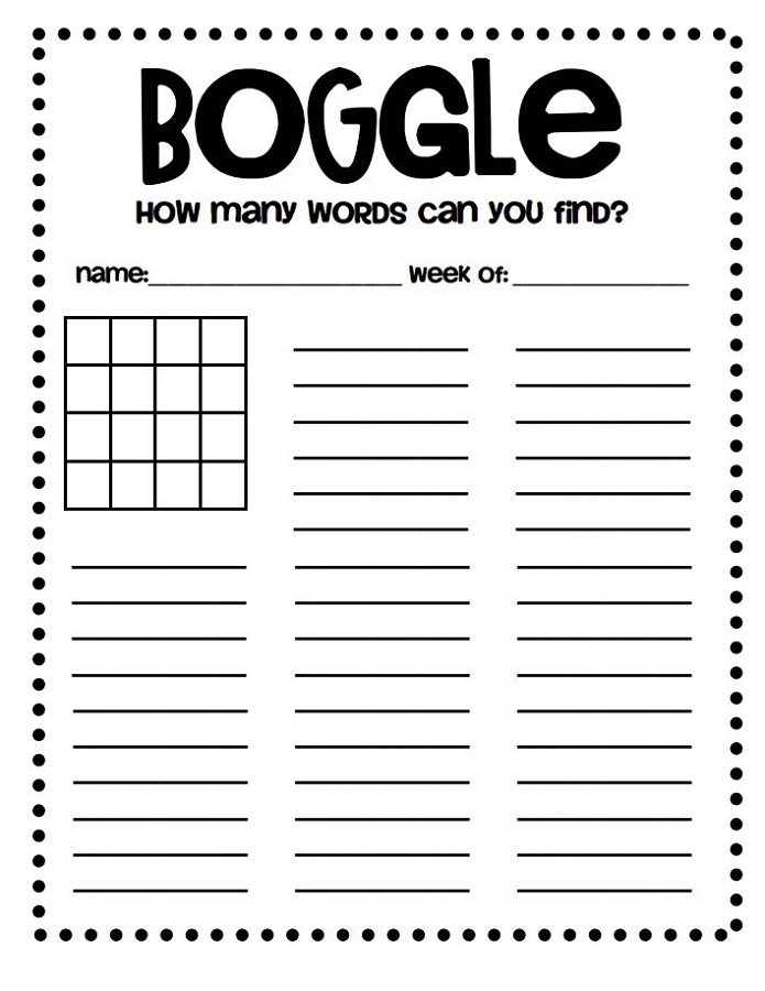 Free Printable Boggle Puzzles FreePrintableTM FreePrintableTM