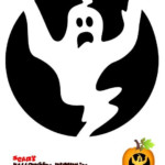 Ghost Stencil 2 For Carvable White Pumpkins Halloween