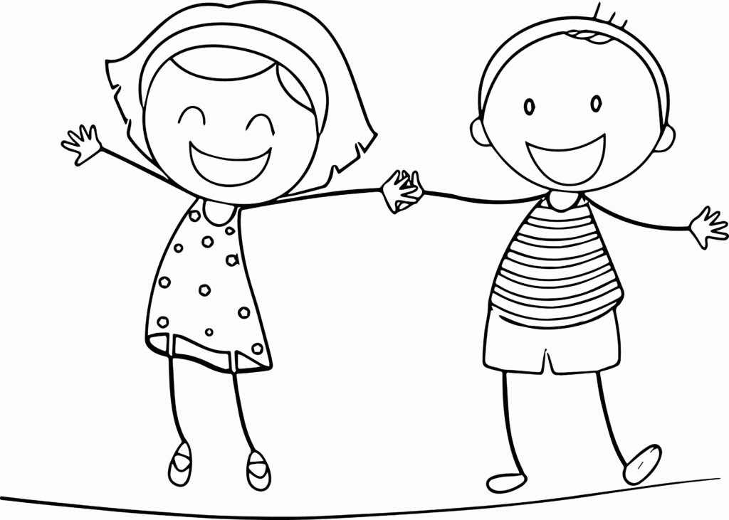 Girl And Boy Coloring Page Coloring Home