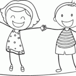 Girl And Boy Coloring Page Coloring Home