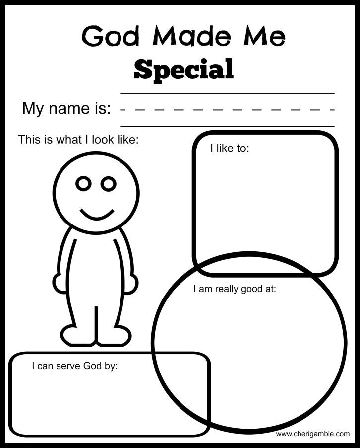 God Made Me Special Printable 1 Bible Lessons For Kids 