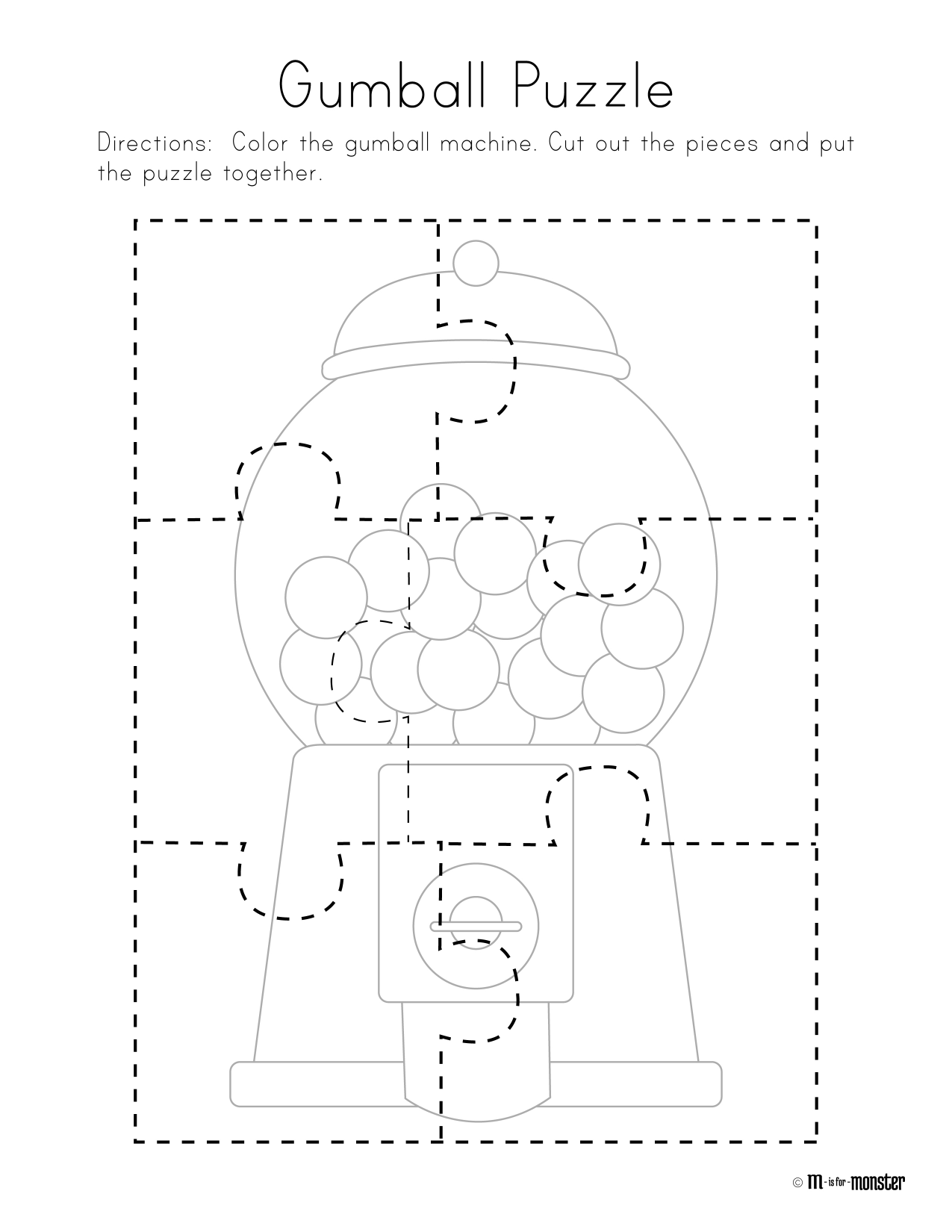 Gumball Puzzle Free Printable