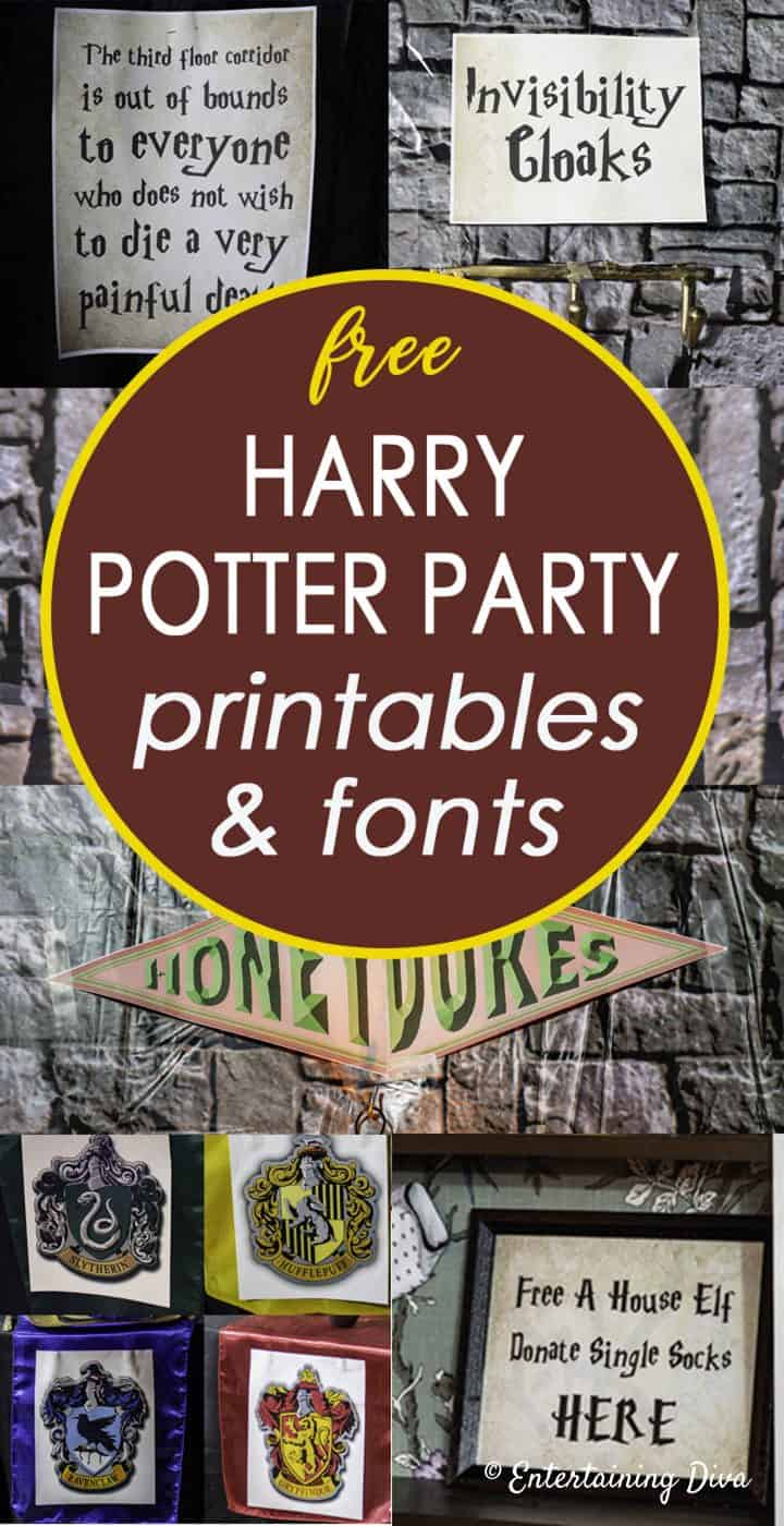 Harry Potter Party Printables And Fonts Entertaining 