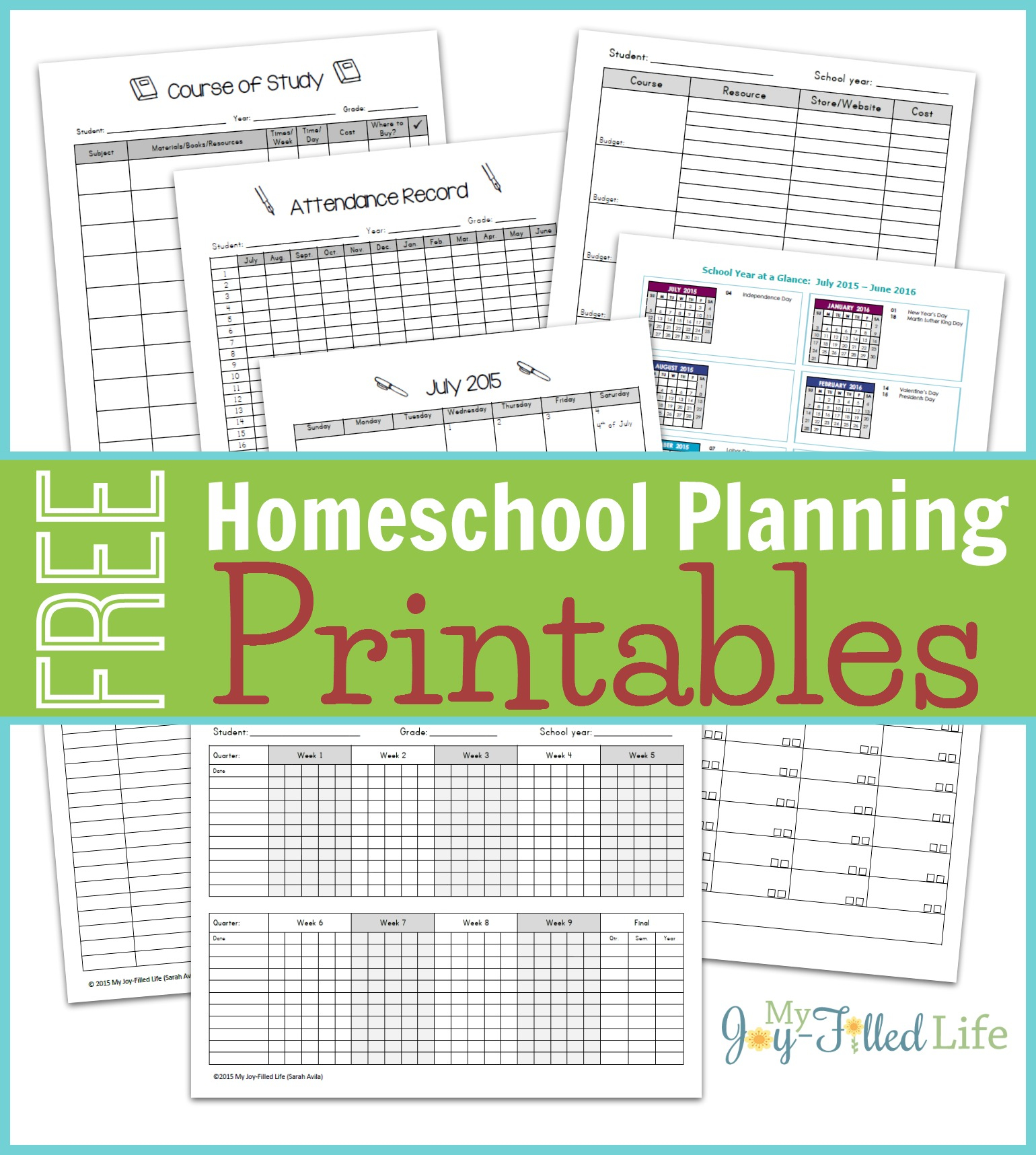 Homeschool Planning Resources FREE Printable Planning 