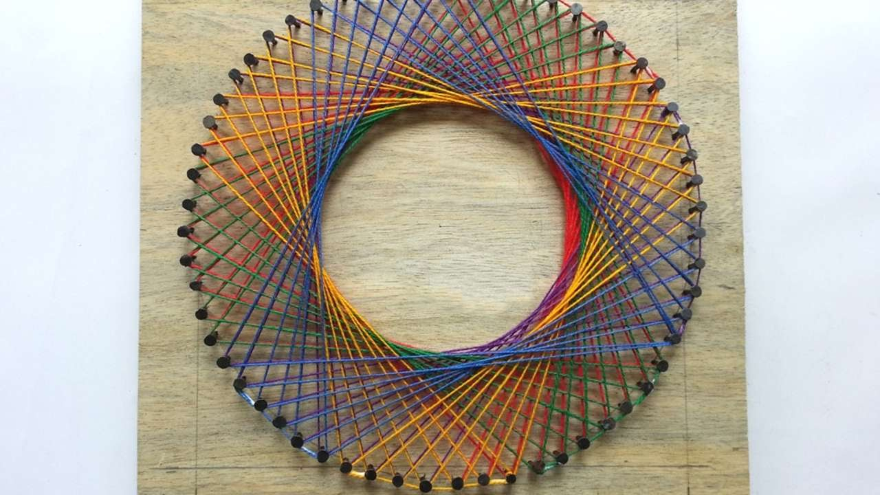 How To Create A Colorful Spirograph String Art DIY 