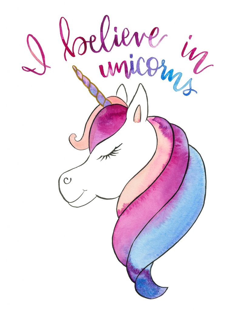 I BELIEVE IN UNICORNS FREE PRINTABLE WATERCOLOR 7 Of 1 