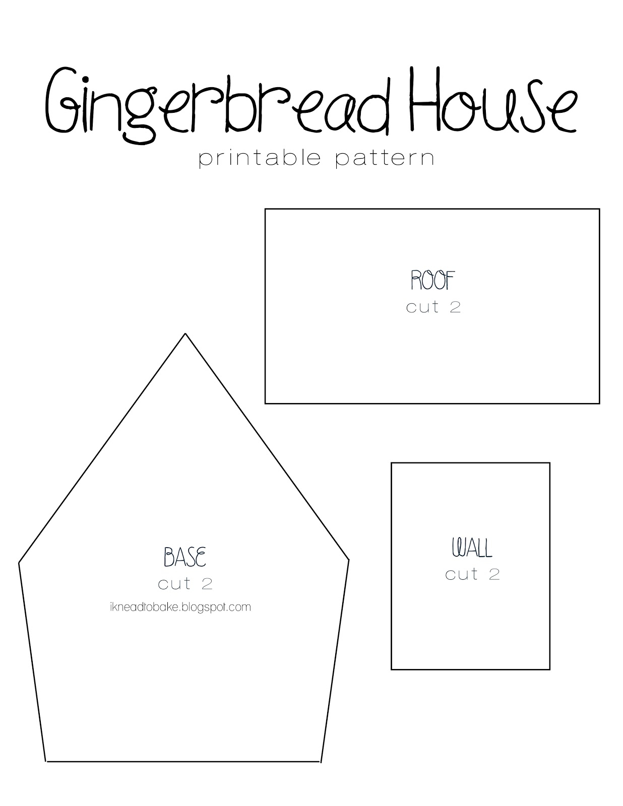 I Knead To Bake Gingerbread Recipe Printable House Template