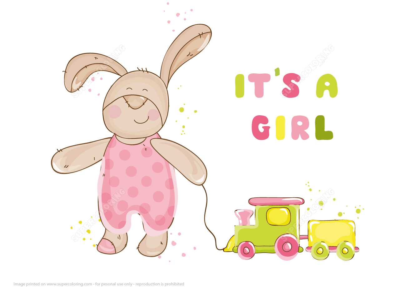  It s A Girl Baby Shower Card Free Printable Papercraft 