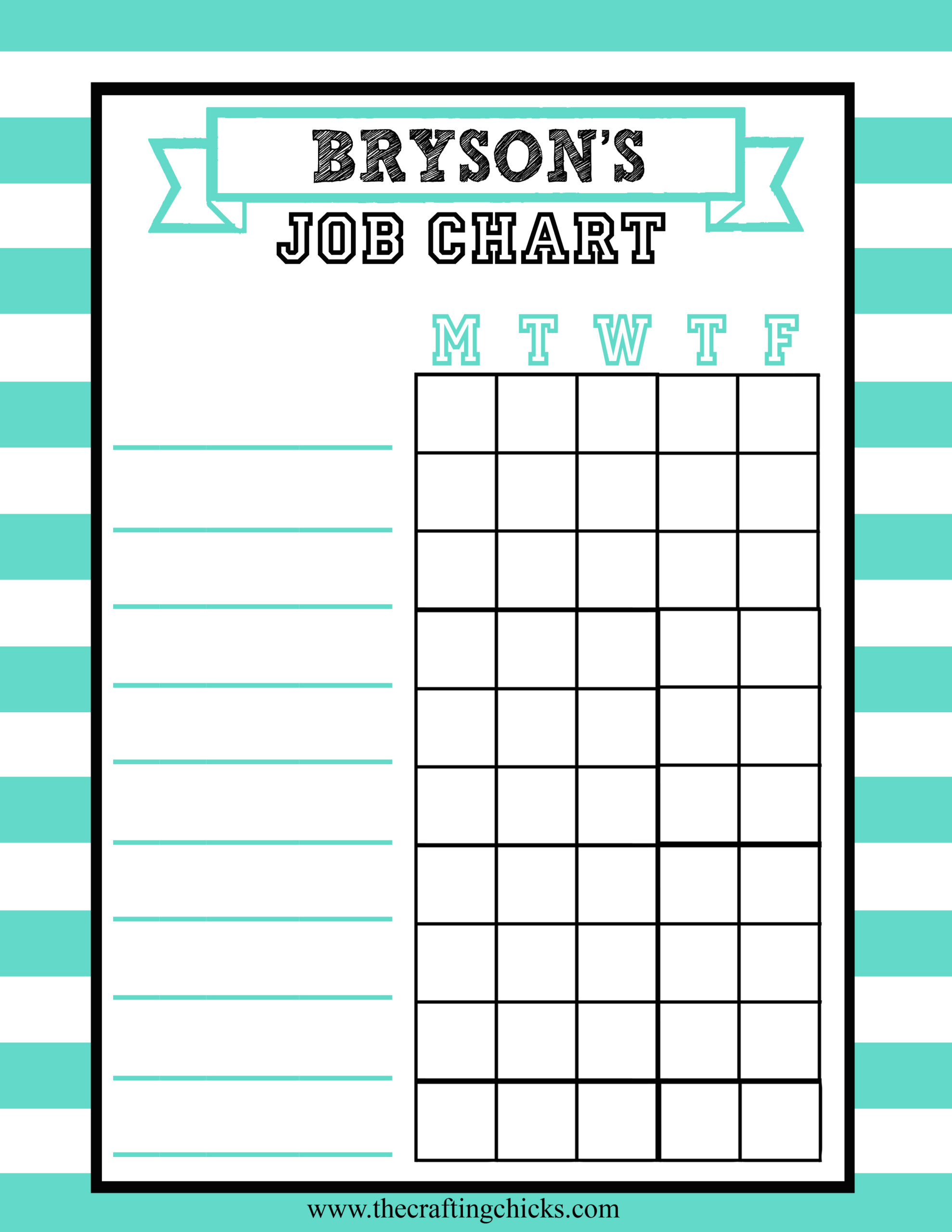 Job Charts Free Printable The Crafting Chicks