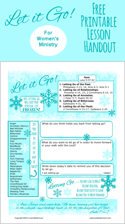 Let It Go Lesson Printable Creative Ladies Ministry