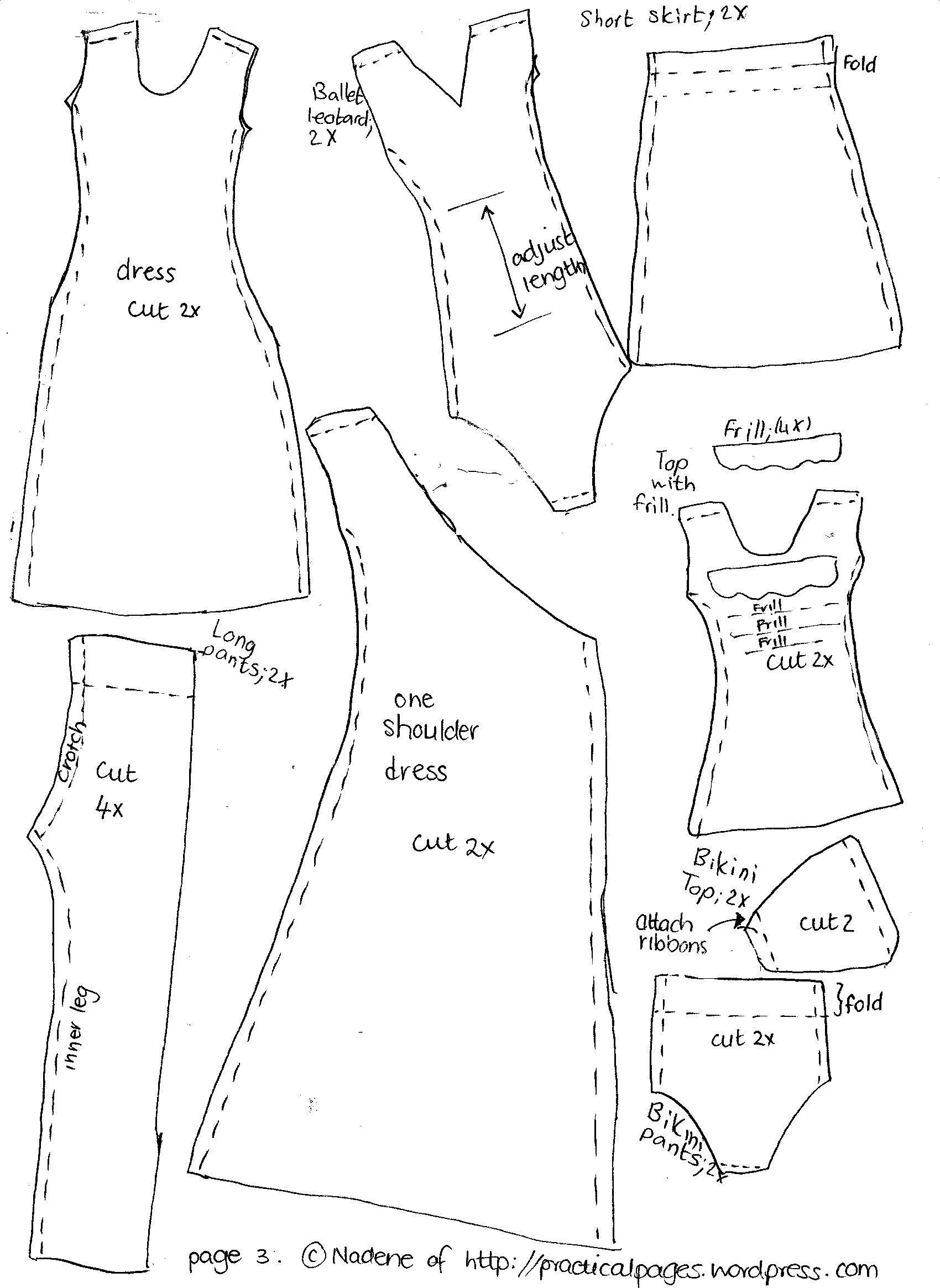 Make A Rag Doll Family Barbie Doll Clothing Patterns 