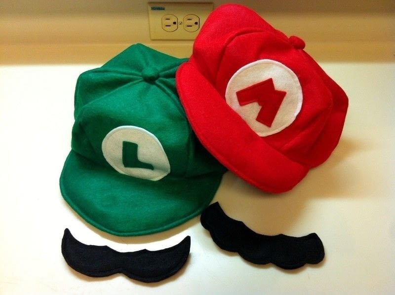 Mario Luigi Hats And Mustaches A Costume Sewing On 