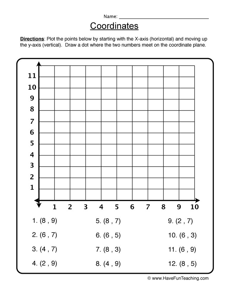 Math Graphing Worksheets Resources