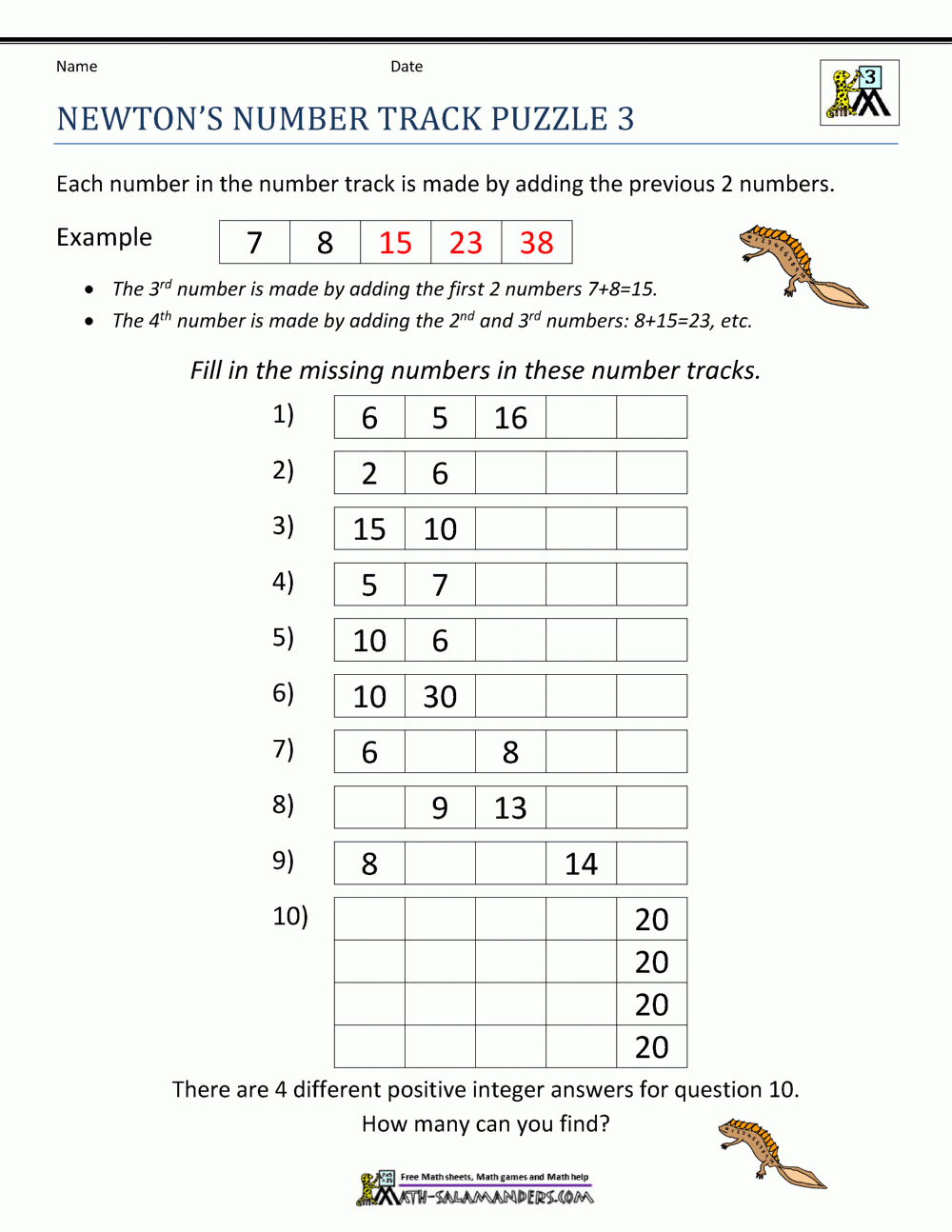 Math Puzzle Worksheets 3rd Grade