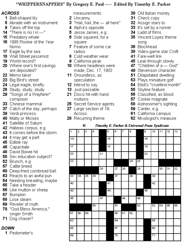 Medium Difficulty Crossword Puzzles To Print And Solve 