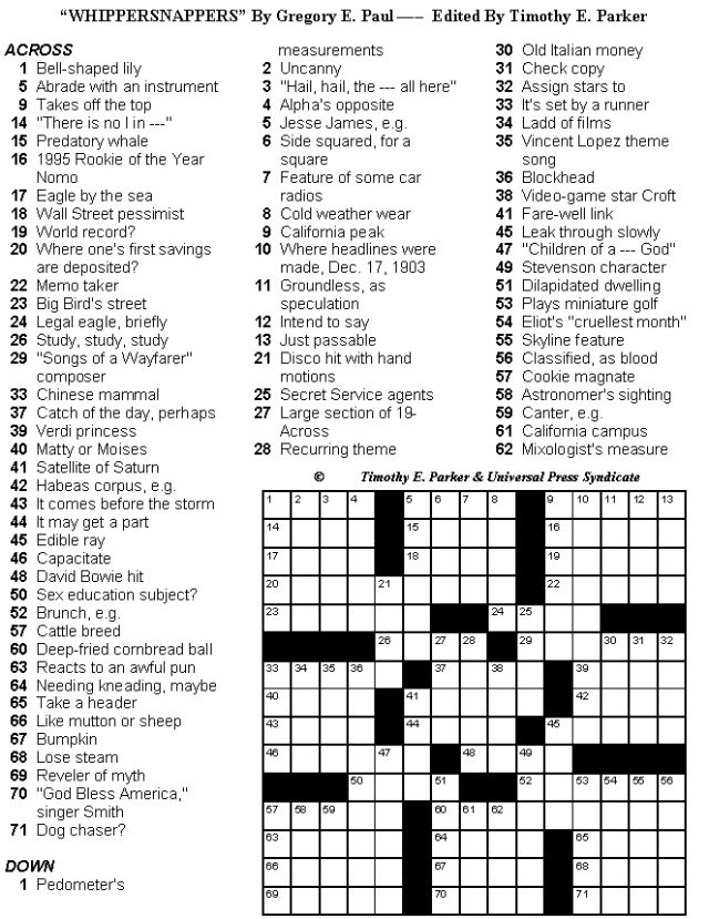 Medium Difficulty Crossword Puzzles To Print And Solve 