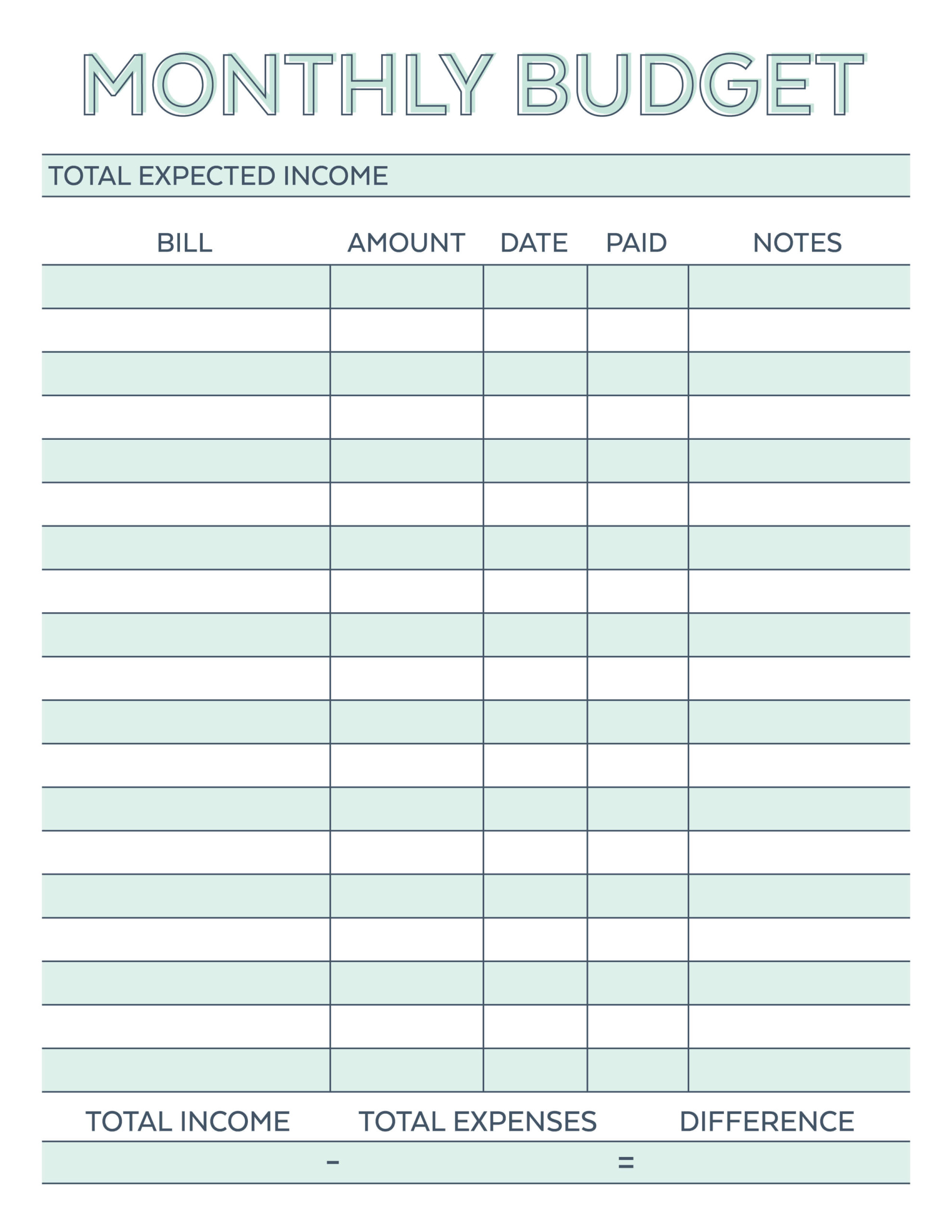 Monthly Budget Planner Free Printable Worksheet Savor 