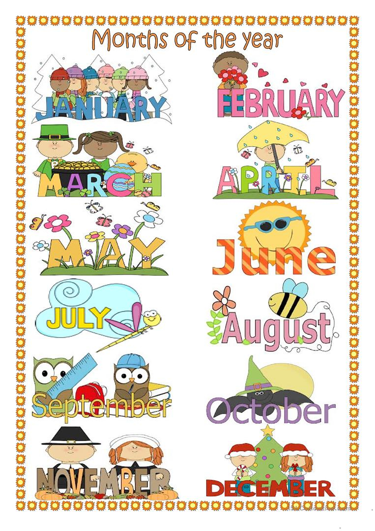 Months Of The Year Worksheet Free ESL Printable 