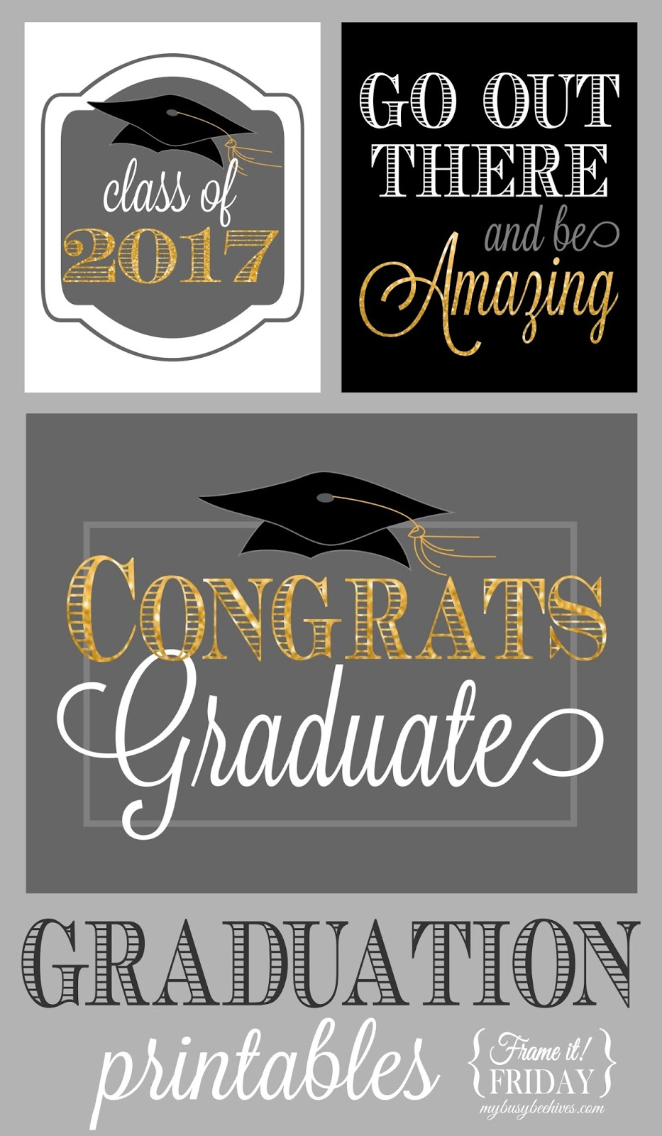 My Busy Beehives Graduation Printables Frame It 