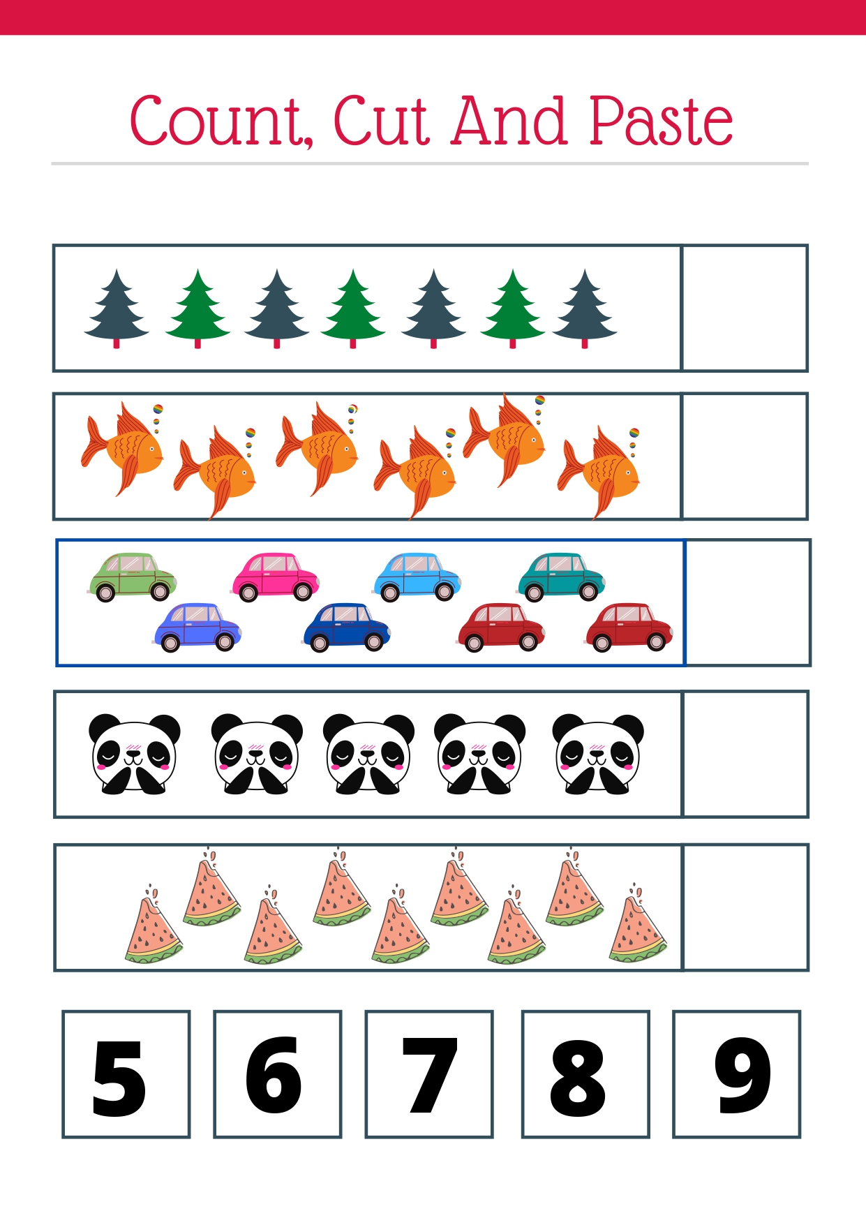 Number Cut And Paste Worksheets For Preschool Free Preschool