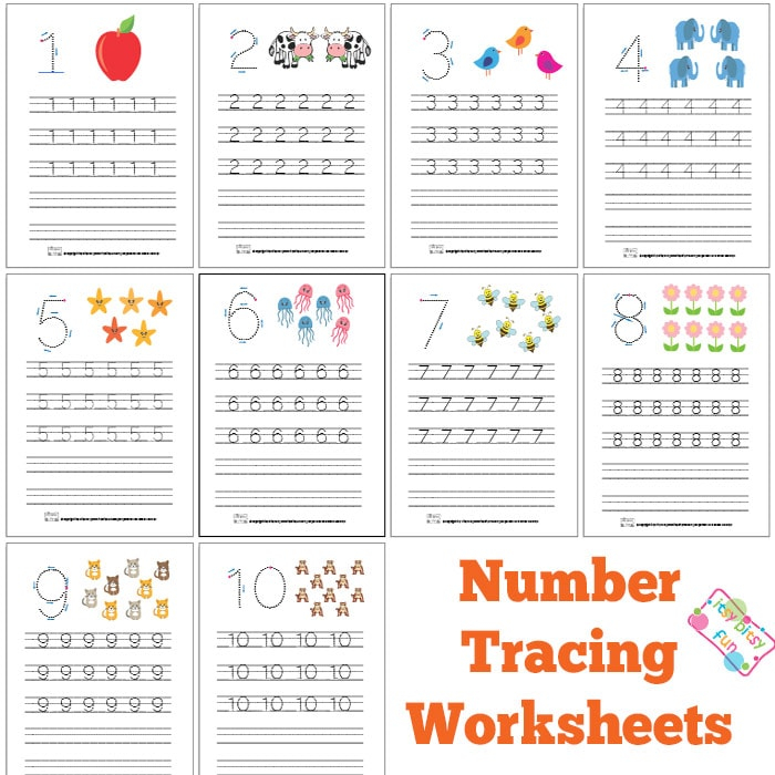 Number Tracing Worksheets Free Printable Itsy Bitsy Fun