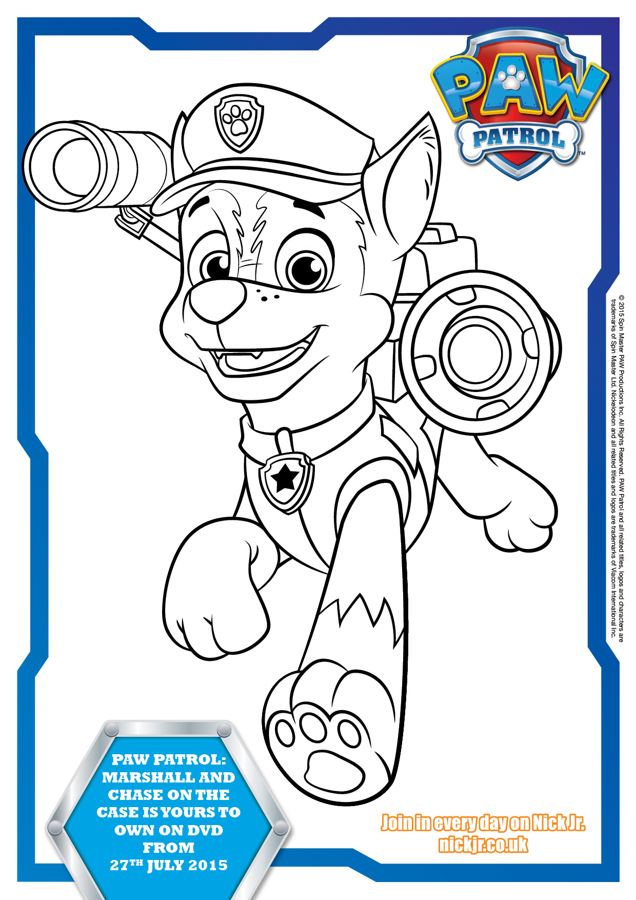 Paw Patrol Colouring Pages And Activity Sheets In The 