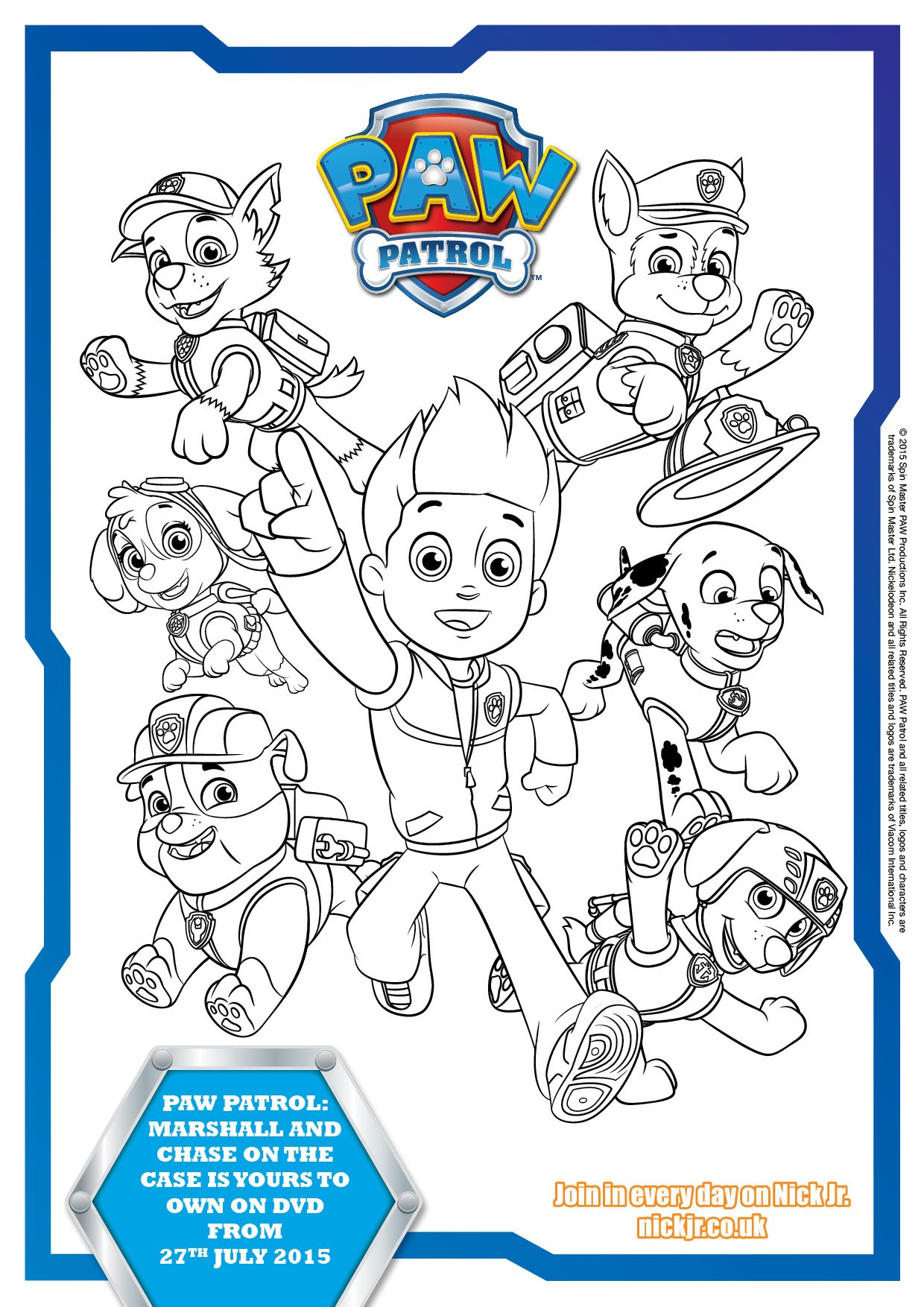 Paw Patrol Colouring Pages And Activity Sheets In The 