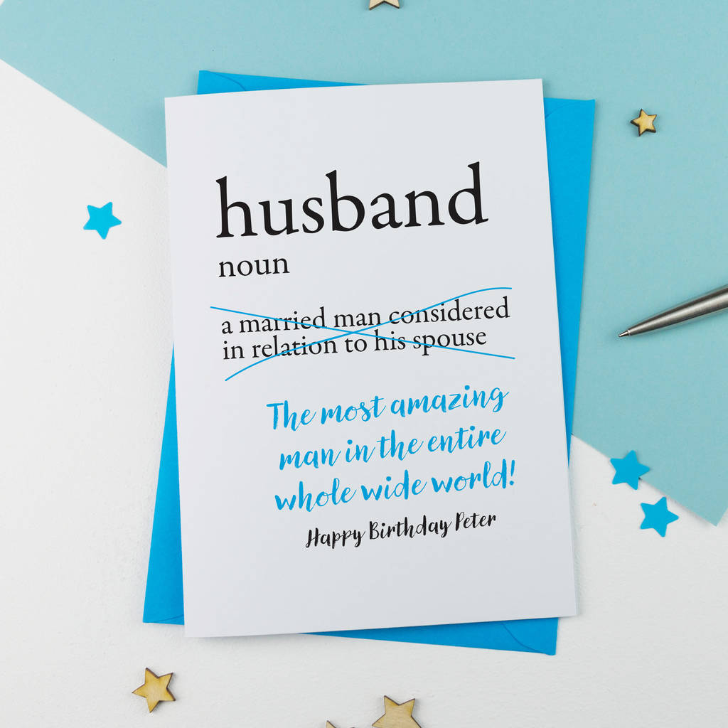 Personalised Dictionary Birthday Card For Husband By A Is 