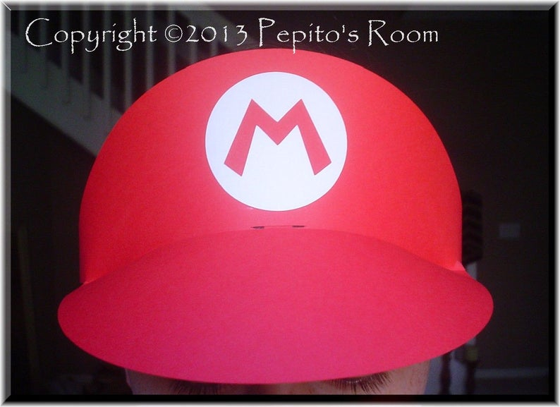 PH01 Super Mario Bros Party Hat Template SVG Printable 