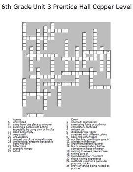 Prentice Hall Literature 6th Grade Crossword Puzzles Full 