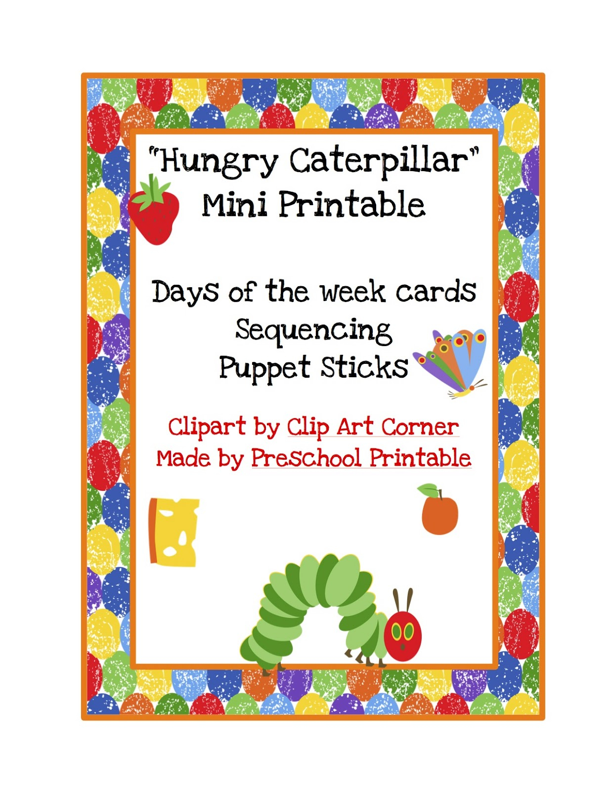 Preschool Printables Free Hungry Caterpillar Mini Printable