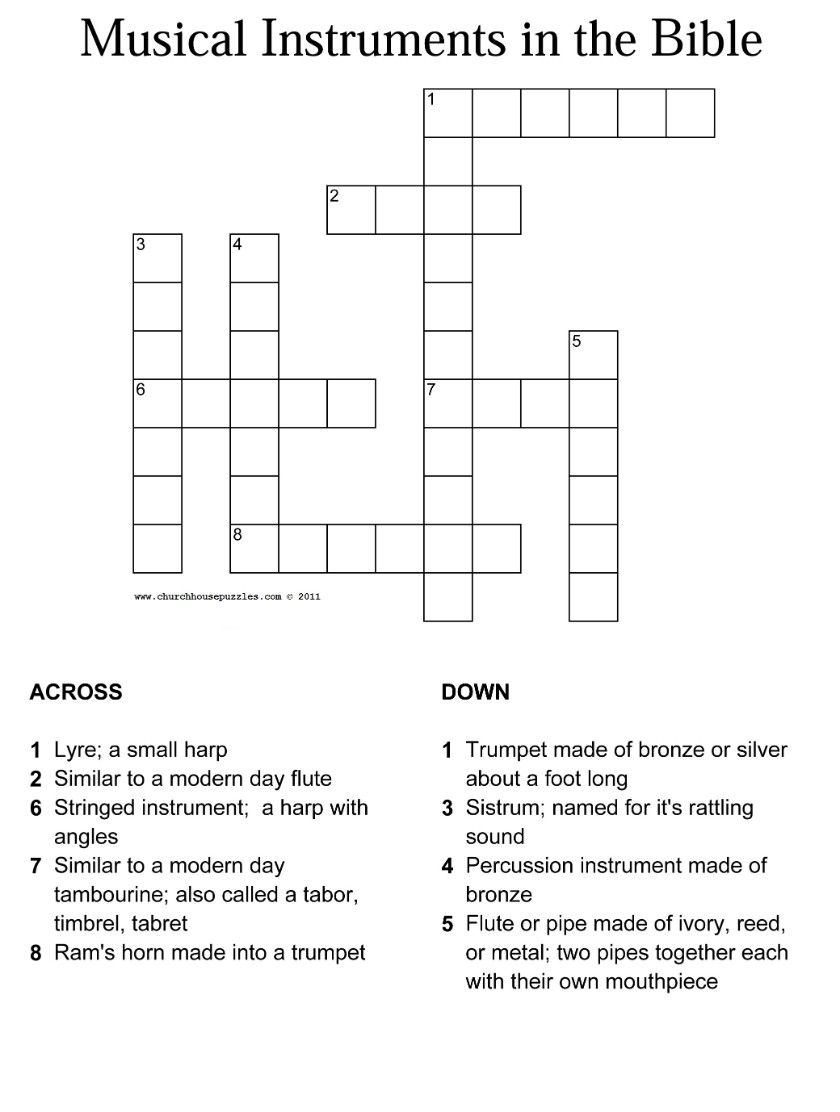 Printable Bible Crossword Puzzles With Answers Printable 