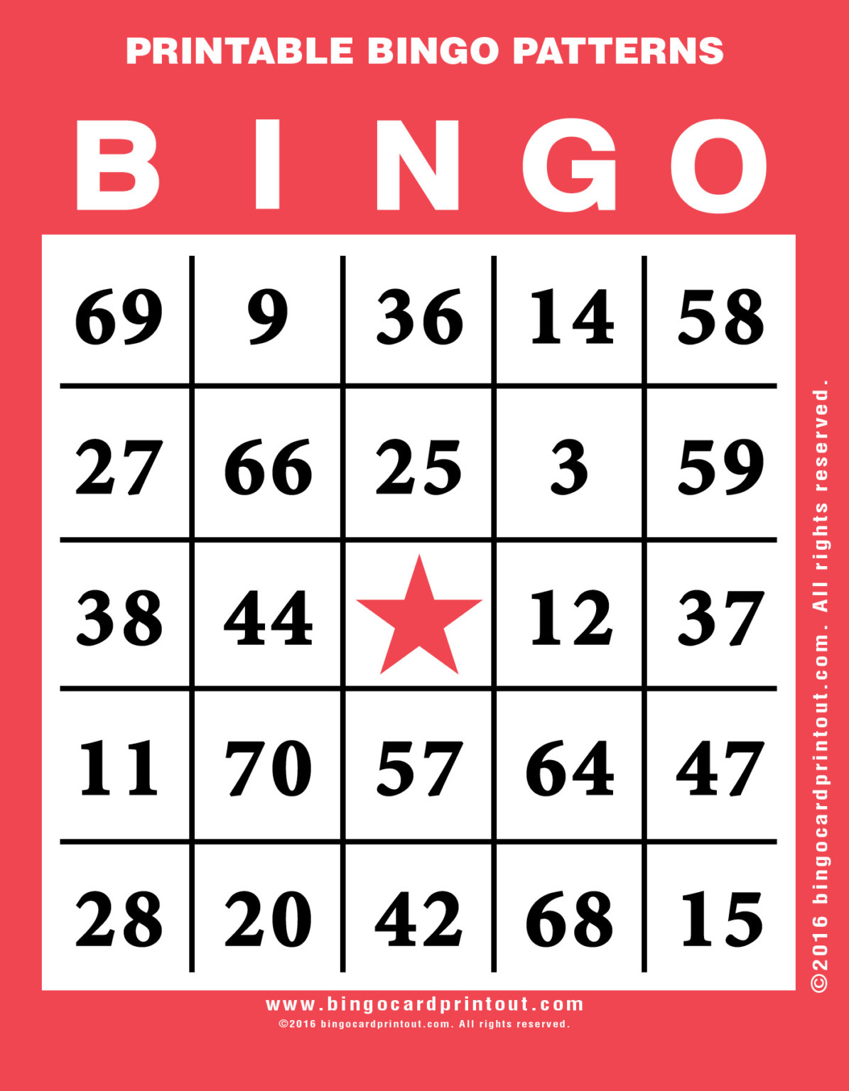 Printable Bingo Patterns BingoCardPrintout | FreePrintableTM.com