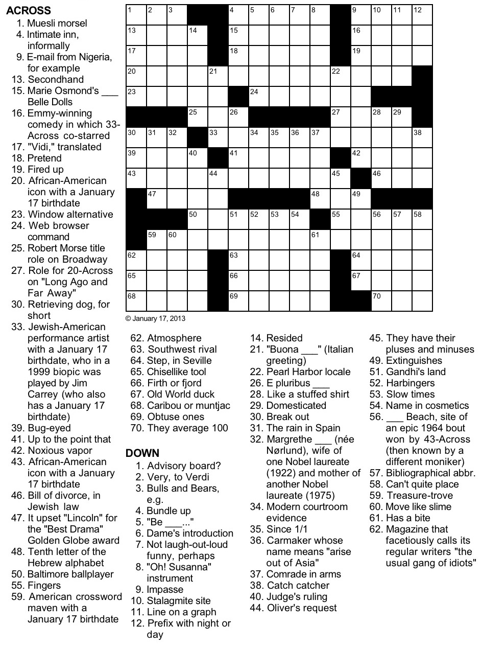 Printable Boatload Crossword Puzzles Printable Crossword 