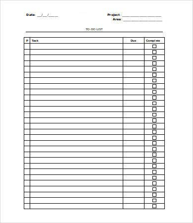 Printable Checklist Template 8 Free Word PDF Documents 