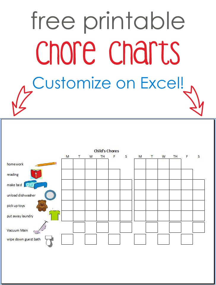 Printable Chore Charts Cutesy Crafts