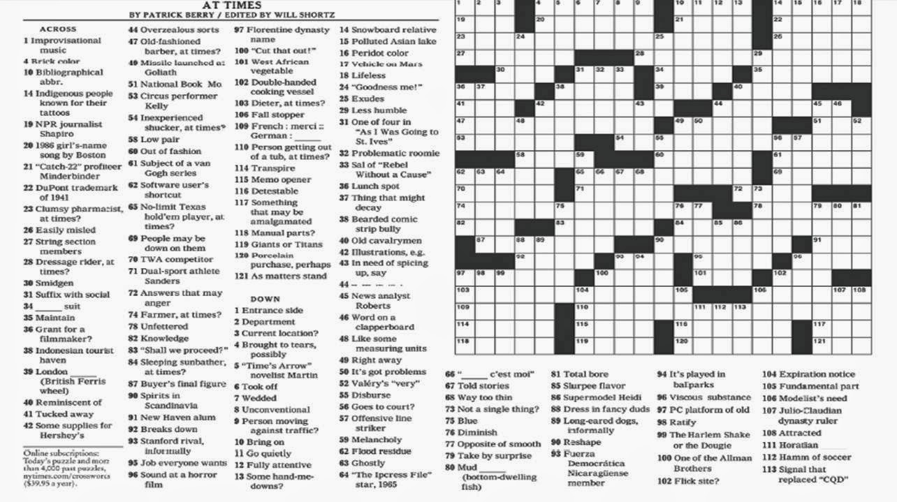 Printable Crossword Nyt Printable Crossword Puzzles