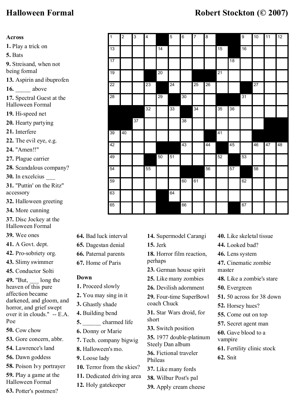 Printable Crossword Puzzles Challenging Printable 