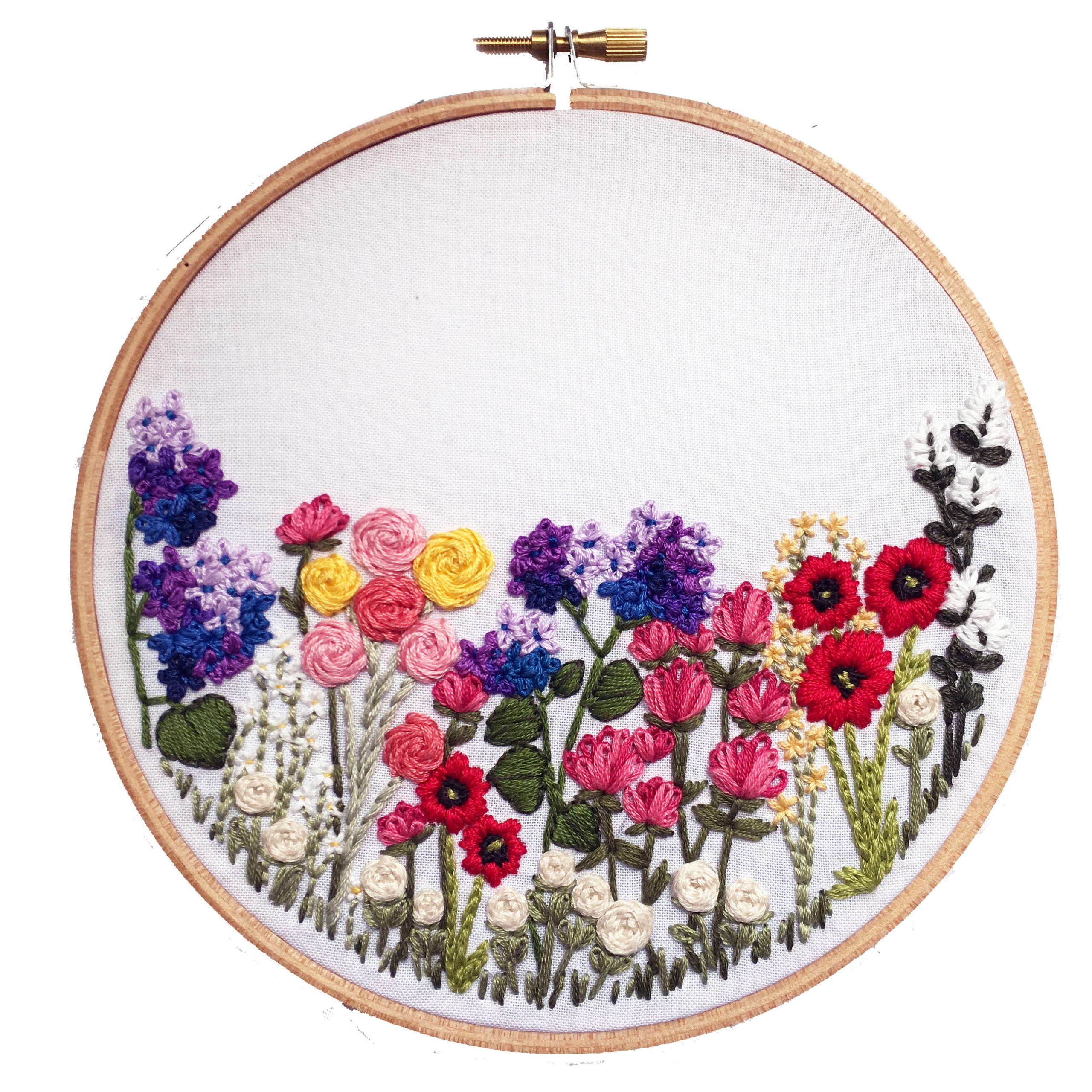 Printable Flower Hand Embroidery Pattern DIY 