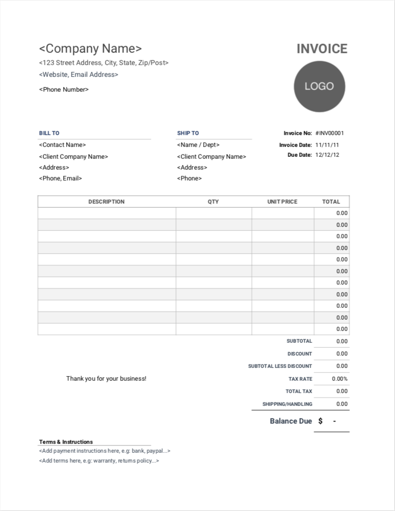 Printable Invoice Template Invoice Simple