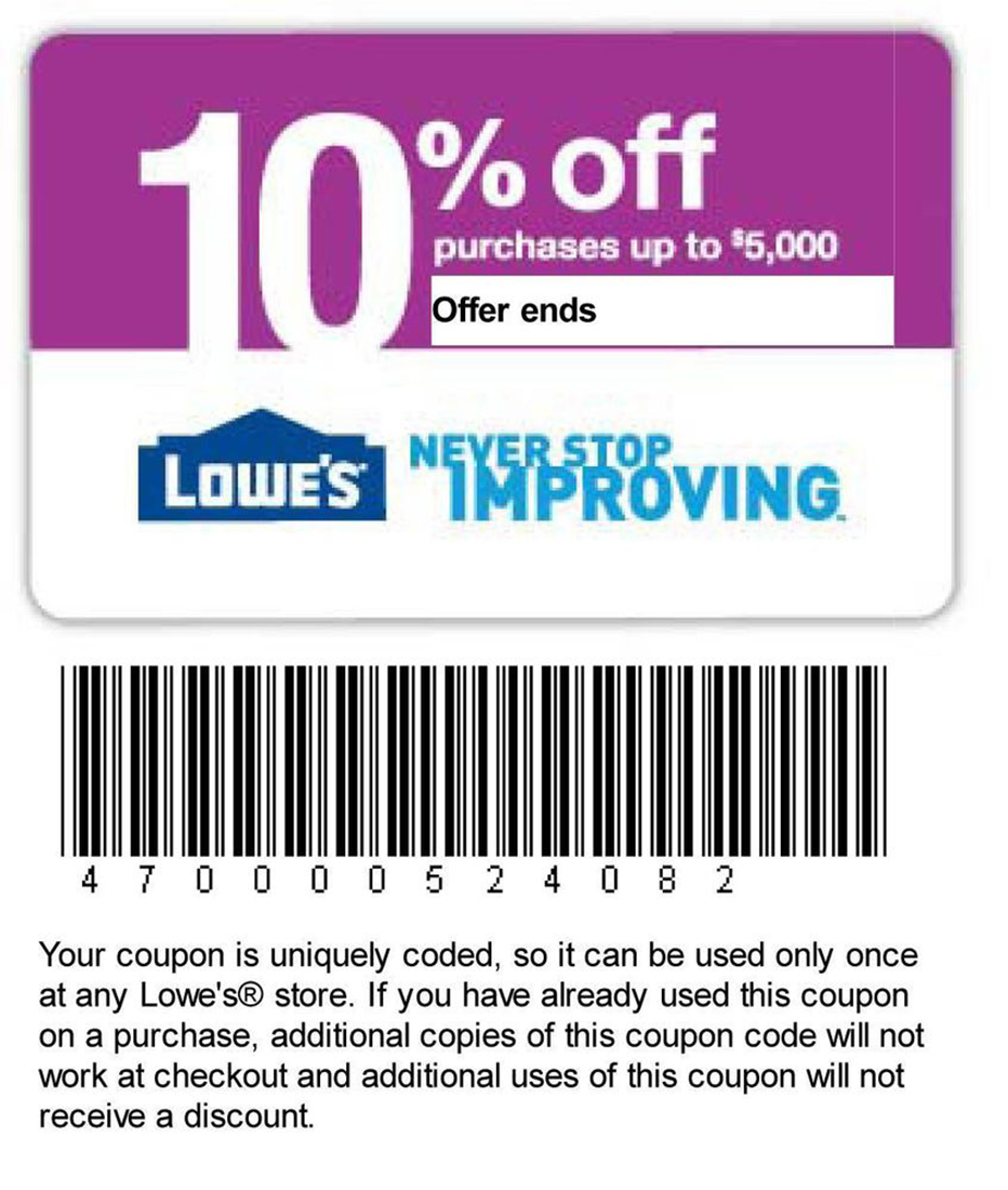 Printable Lowes Coupon 20 Off 10 Off Codes December 2016 